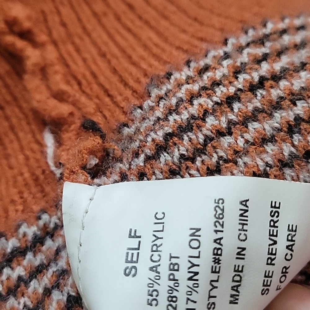 Geometric Patterned Orange Sweater - Oversized. S… - image 4